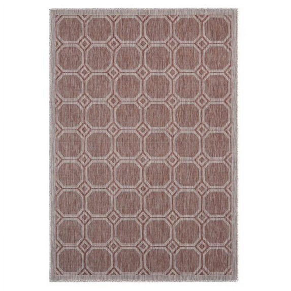 94" x 126" x 0.04" Terracotta Polypropylene Oversize Rug