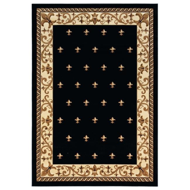 94" x 126" x 0.53" Black Olefin/Polypropylene Area Rug