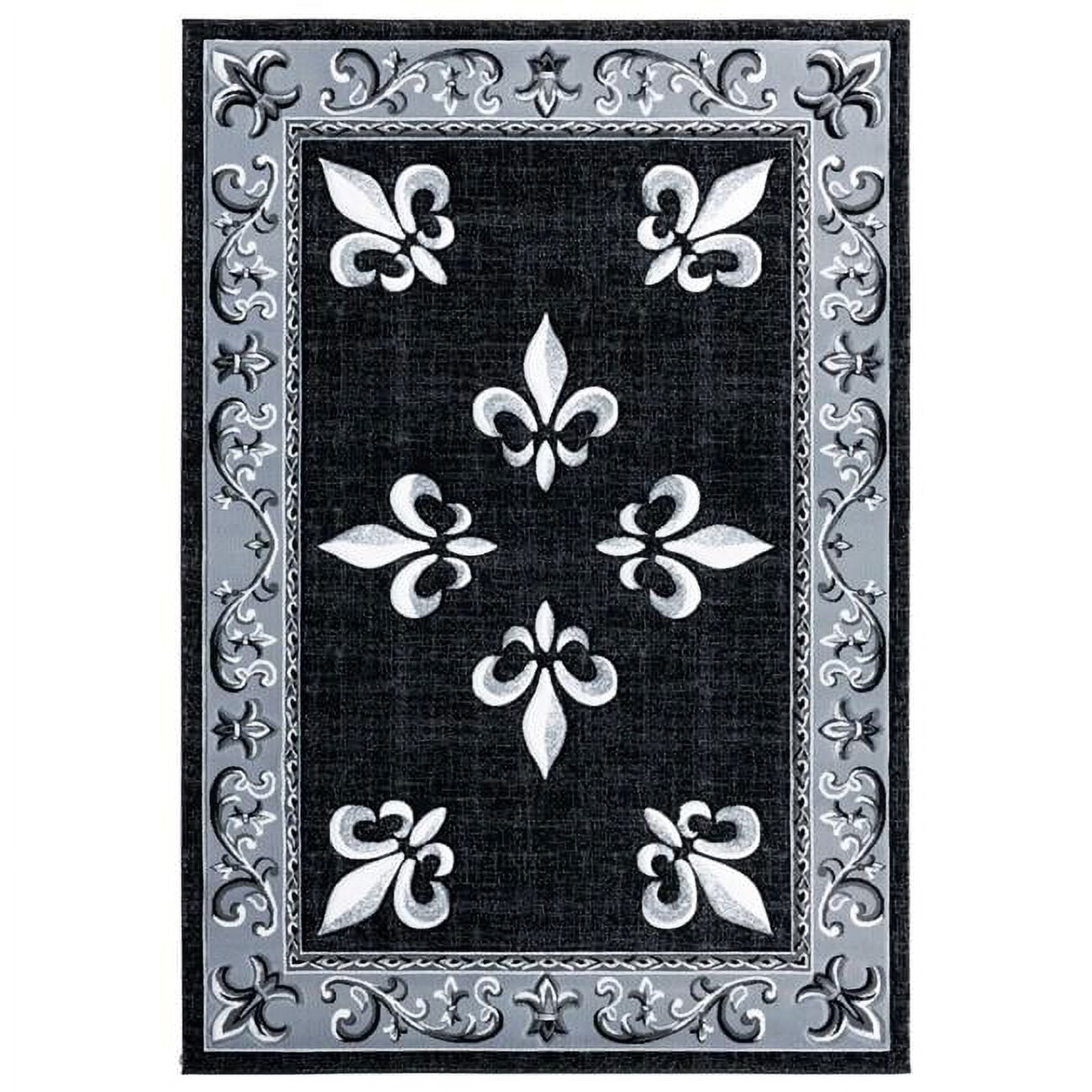 94" x 126" x 0.53" Black Olefin/Polypropylene Area Rug