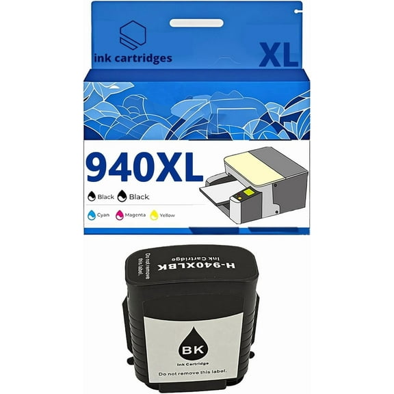 940XL Ink Cartridges Compatible for HP 8500 8500A A909a 8000 A809a A910a Inkjet Printers, Leak-Proof Design Crisp Printing