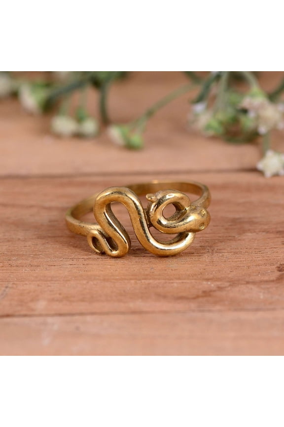 942 Sterling Silver Snake Ring – Boho Serpent Design, Stackable Gold or Silver Option