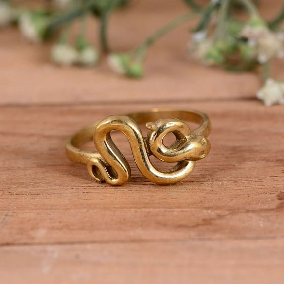 943 Sterling Silver Snake Ring – Boho Serpent Design, Stackable Gold or Silver Option
