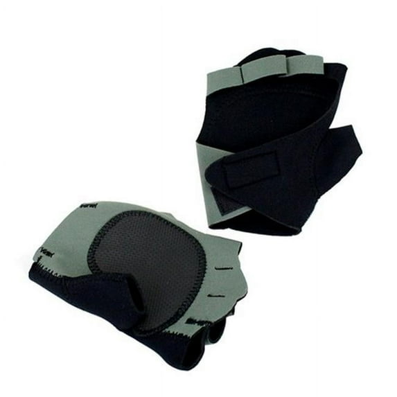 9435-M Perrini Gray Fingerless Sport Gloves with Cloth Tie Wrist Strap- Medium