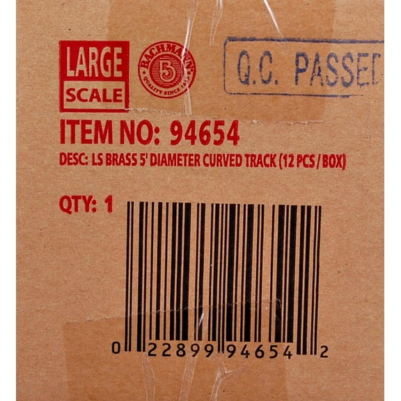 Bachmann G Scale Train Brass Track 5 Foot Diameter Curved (12 pieces) 94654