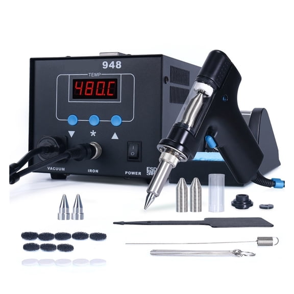 948 Desoldering Station 90W Suction Tin Gun Electric Vacuum Solder Sucker Gun For IC Chips In-Line Pins Repair ,Complete Set