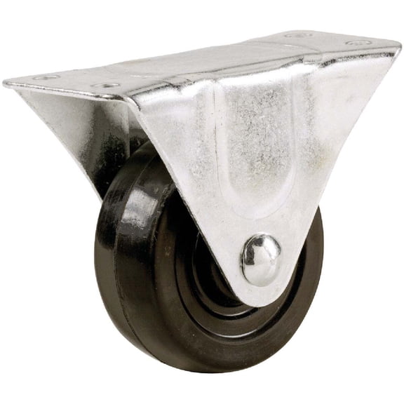 9481 2" Rubber Wheel Rigid Plate Casters