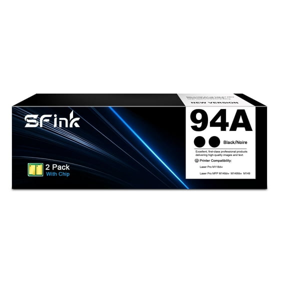 94A 2-Pack Black Toner Cartridge High Yield Compatible for HP 94A CF294A Toner Cartridges for LaserJet Pro M118dw MFP M148dw M148fdw M149 Printers
