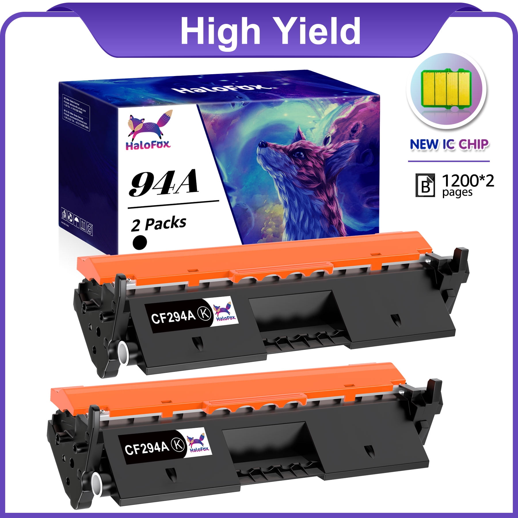 94A CF294A 94X CF294X Toner Cartridges Black High Yield for HP Laserjet Pro  MFP M148fdw M118dw M148dw M149fdw Printer(Black, 2-Pack) 