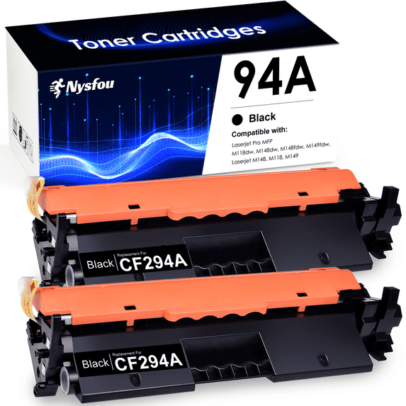 94A Toner Cartridge Compatible for HP 94A CF294A 94X CF294X for Laserjet Pro MFP M148fdw M118dw Printer (2 Black)