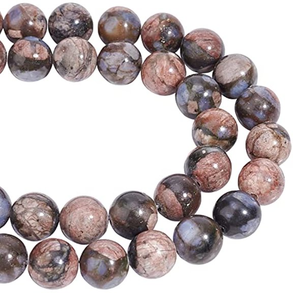 94Pcs 8mm Natural African Blue Opal Beads Round Gemstone Stone Beads Loose Spacer Beads