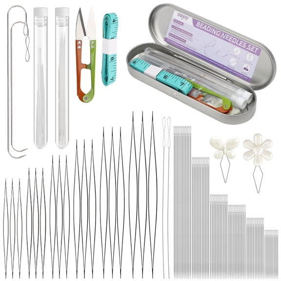 94pcs Beading Needles, EEEkit Long Straight Beading Needles Big Eye Bead Needles for Seed Beads Jewelry Making