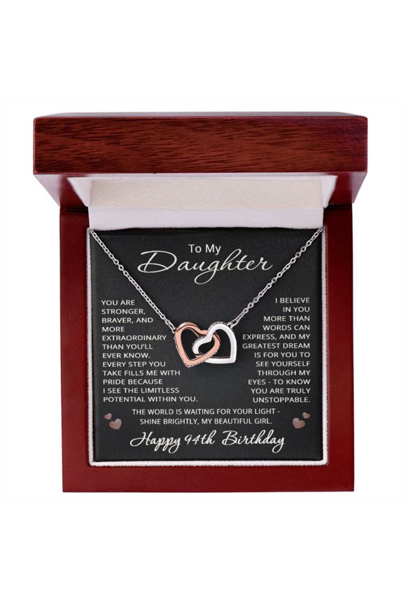 94th Birthday Gifts from Mom Dad for Daughter 94th Birthday Necklace Heart Pendant Jewelry 94 Years Old Birthday