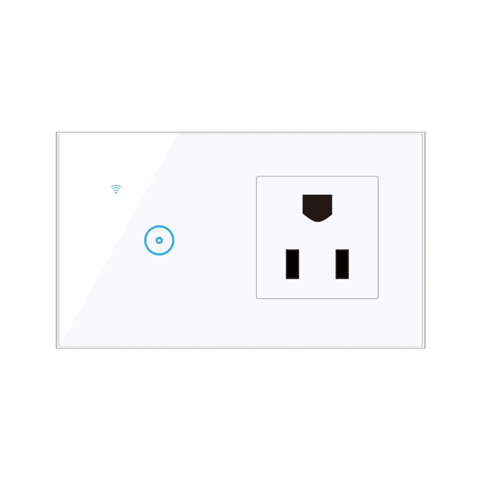 95-250V Wi-Fi Smart Wall Outlet with 1 Gang Touch Light Switch Smart ...