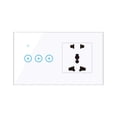 thumbnail image 1 of 95-250V Wi-Fi Smart Wall Outlet with 3 Gang Touch Light Switch Smart Life APP Remote, 1 of 8