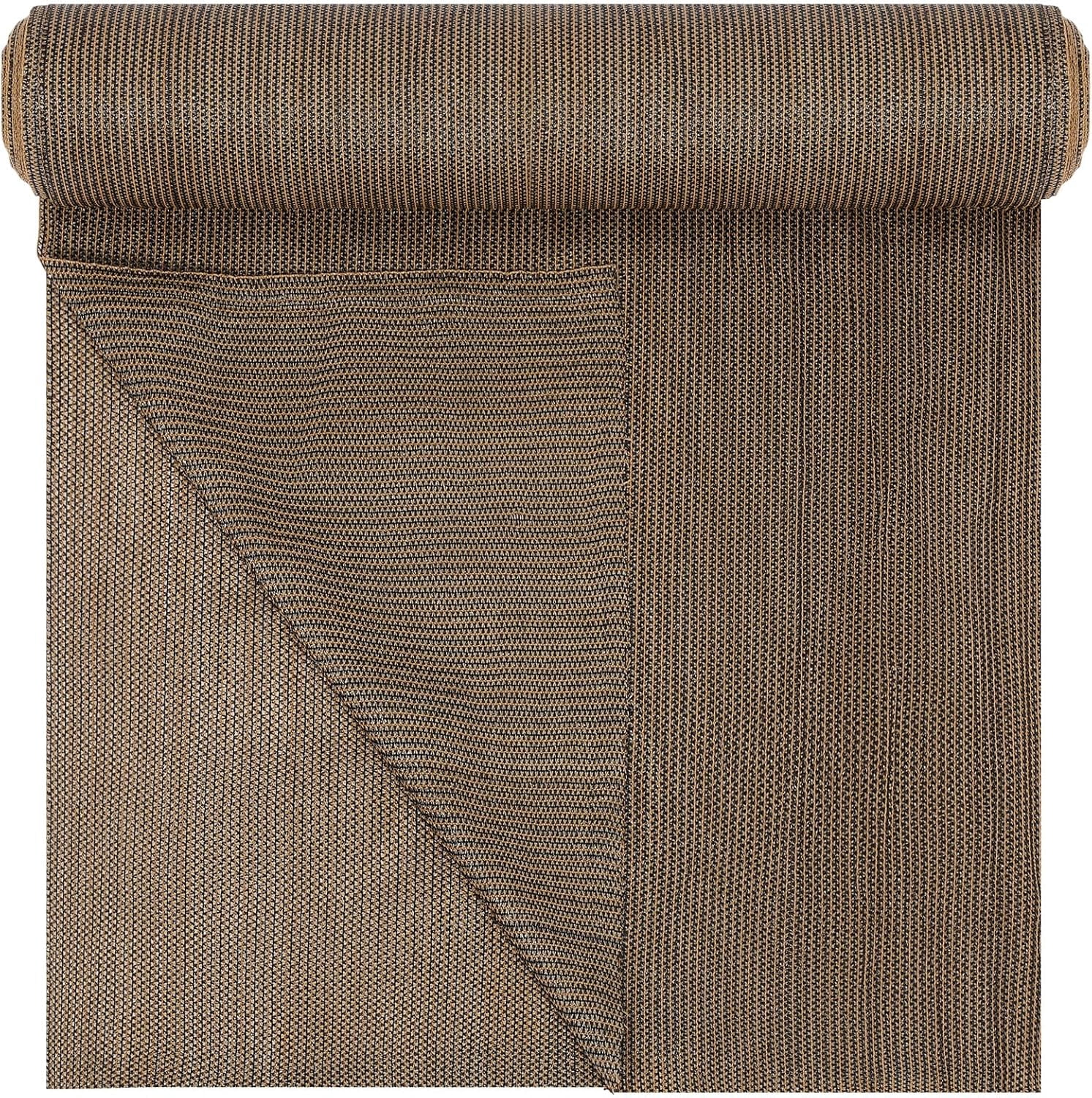 95% 6ft x 50ft Bulk Eyelets Shade Cloth Roll Sunblock Shade UV Resistant Net Windscreen Cover Fabric Roll for Garden Greenhouse Flower Plant Patio Kennel Canopy (Brown, 1 Pcs)