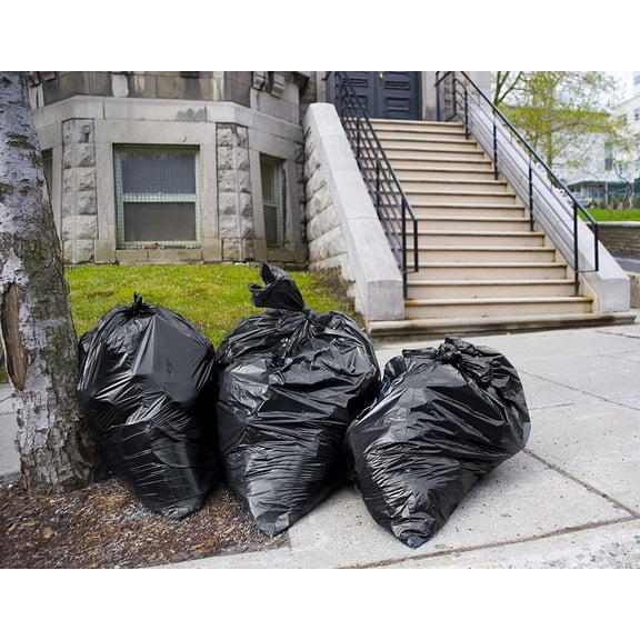 95-96 Gallon Trash Bags Heavy Duty (Mega-Value 50/Bags w/Ties) 95-100 Gallon Trash Bags Black Heavy Duty Trash Bag Extra Large Garbage Bags