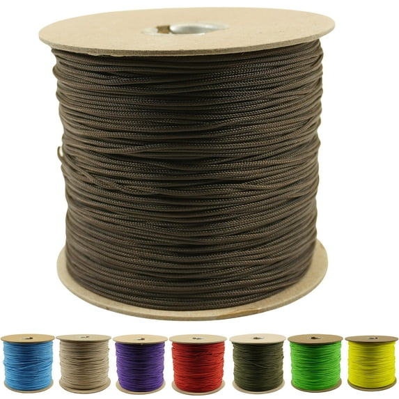 95 Cord Tensile Strength - Acid Dark Brown - 1000 Foot Spool - Type 1 Thin Durable Strong Rope for Outdoor Survival Camping Hiking Lanyards Jewelry Necklace Bracelet Making