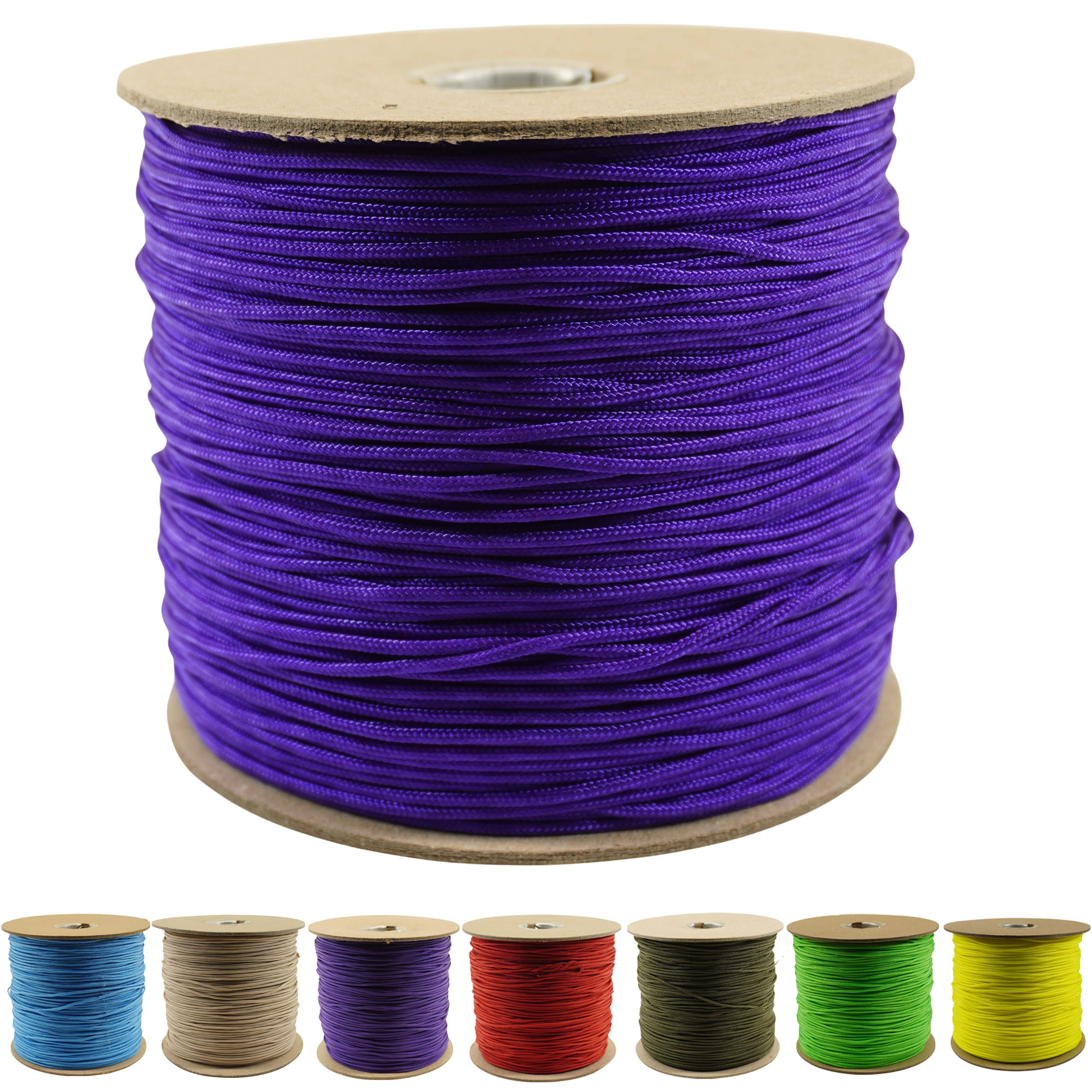 95 Cord Tensile Strength - Acid Purple - 1000 Foot Spool - Type 1 Thin Durable Strong Rope for Outdoor Survival Camping Hiking Lanyards Jewelry Necklace Bracelet Making