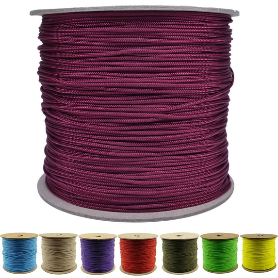 95 Cord Tensile Strength - Burgundy - 1000 Foot Spool - Type 1 Thin Durable Strong Rope for Outdoor Survival Camping Hiking Lanyards Jewelry Necklace Bracelet Making