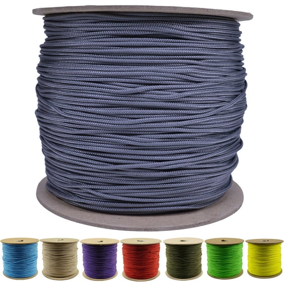 95 Cord Tensile Strength - Charcoal Grey - 1000 Foot Spool - Type 1 Thin Durable Strong Rope for Outdoor Survival Camping Hiking Lanyards Jewelry Necklace Bracelet Making