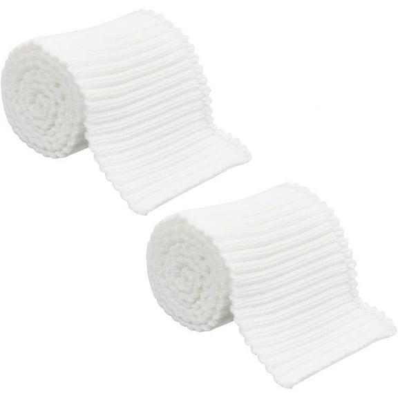 95% Cotton & 5% Spandex Fiber Ribbing Fabric for Cuffs Waistbands Neckline Collar Trim Plain Knitted Hem Quilting Cloth White 70x3.5mm about 750~900mm/pc