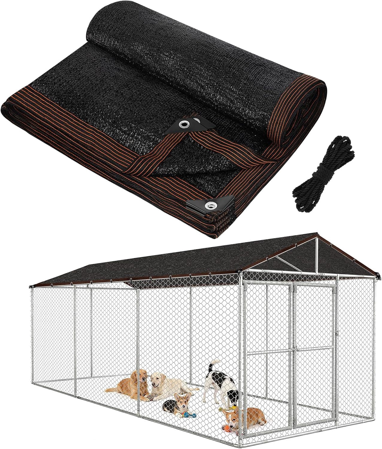 95% High Density Dog Kennel Shade Cover - 10x20ft Mesh Cloth - Walmart.com