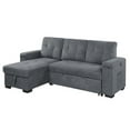 thumbnail image 1 of 95 Inch Sleeper Sectional Sofa with Storage Chaise, USB Ports, Woven Gray- Saltoro Sherpi, 1 of 5