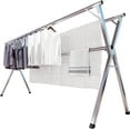 thumbnail image 1 of 95 Inches Clothes Drying Rack Clothing Folding Indoor Outdoor, Heavy Duty Stainless Steel Laundry Drying Rack, Foldable Portable Garment Rack with 20 Windproof Hooks, 1 of 7