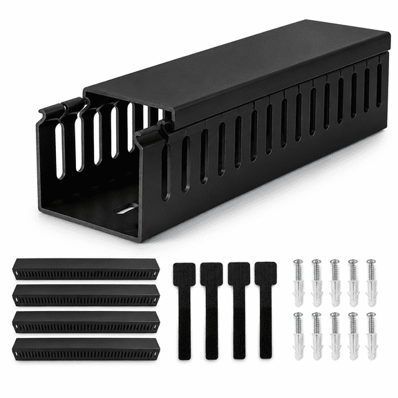 95" Open Slot Cable Raceway Management Kit with Snap Structure Wire Cover