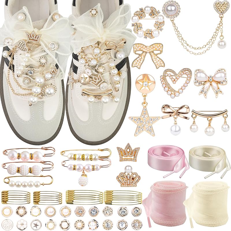51 Pcs Shoe Charms Kit for Sneakers Socks Jewelry Glitter Clips Bling Gift Amazon.com: yuboo 51 PCS Shoe Charm for Sneakers, Junk Socks  main image 2