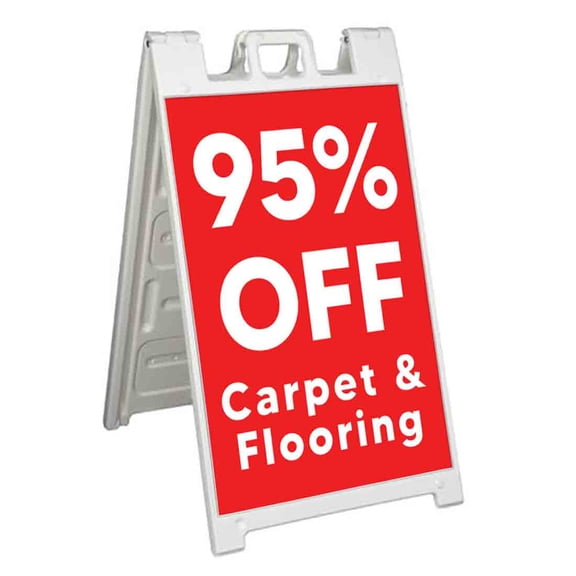 95 Percent Off Carpet and Flooring (24" X 36") 4mm Corrugated Plastic Panel, Graphics Applied To 1 Side (Pk of 2)