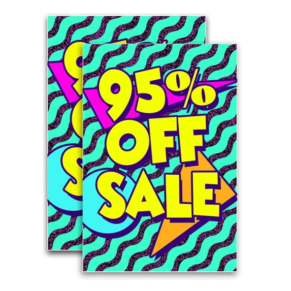 95 Percent Off Sale (24" X 36") Vinyl Decal Only (Pack of 2) |Sign|Sticker|Poster