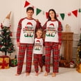 thumbnail image 1 of 95% Polyester Matching Family Pajamas Sets Christmas PJ's Deer Letters Print Top and Pants Bottom Sleepwear, 1 of 12