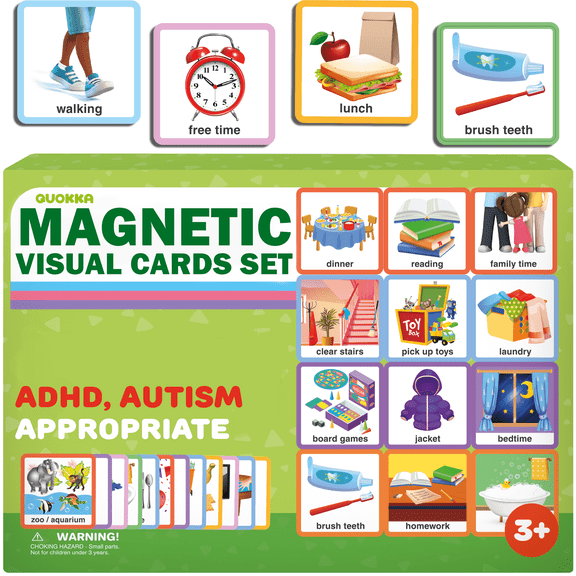 Quokka Magnetic Chore Chart for Kids - Multicolor Visual Schedule Board - 95-Piece Set for Autism & ADHD