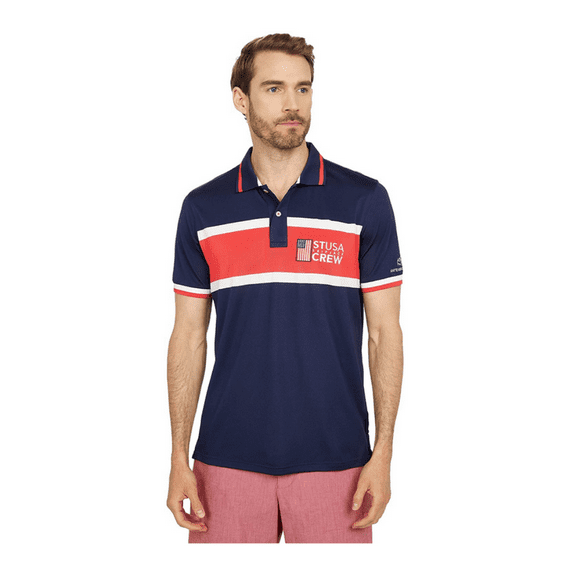 $95 Southern Tide Jack STUSA Crew Performance Polo Shirt , True Navy , XL
