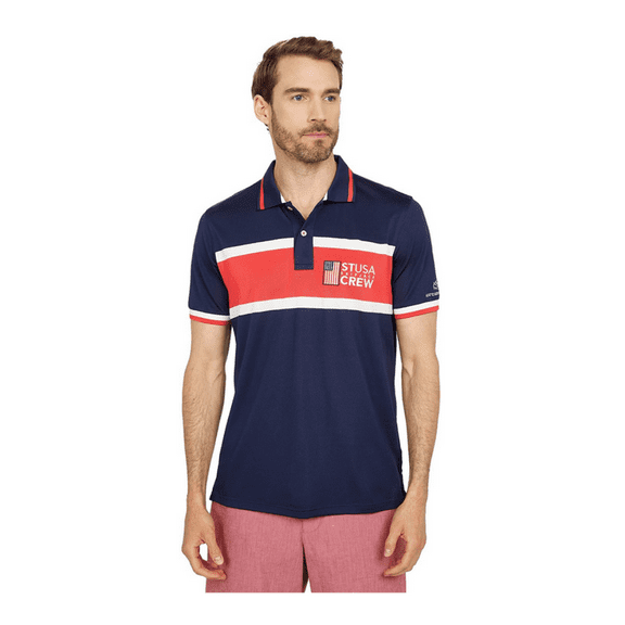 $95 Southern Tide Jack STUSA Crew Performance Polo Shirt , True Navy , XL