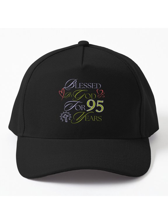 95 Years Blessed by God Baseball Cap, Family Faith Birthday Milestone Design, Classic Celebration Hat