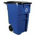 thumbnail image 1 of 95 gal Plastic Square Brute Rollout Container, Blue, 1 of 1