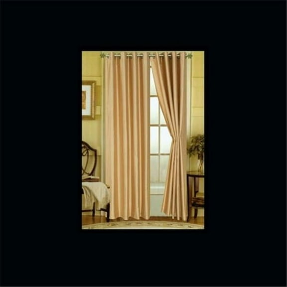 95 in. Elaine Faux Silk Panel with Grommets in Gold