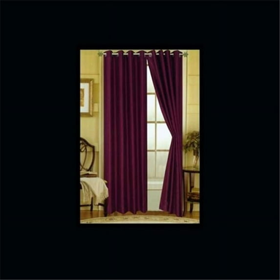 95 in. Elaine Faux Silk Panel with Grommets in Purple