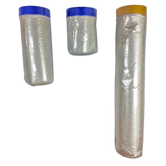 95" x 82 Feet Painters Pre-Taped Masking Film Plastic Drop Cloth - 5 Pack