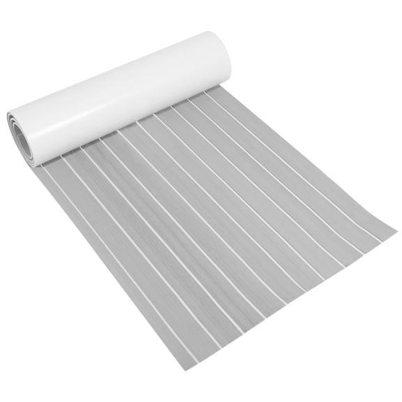 95"x24" EVA Decking Sheet Mat Non-Slip Self-Adhesive for Boat Yacht Deck Pad RV Car Trunk Flooring Carpet White Gray
