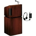 thumbnail image 1 of 950-901-MY-WT-LWM-7 Tabletop & Base Combo Sound Lectern With Headset Wireless Mic - Mahogany On Walnut, 1 of 1