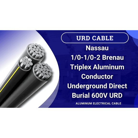 950' Brenau 1/0-1/0-2 Aluminum Triplex URD Direct Burial Cable