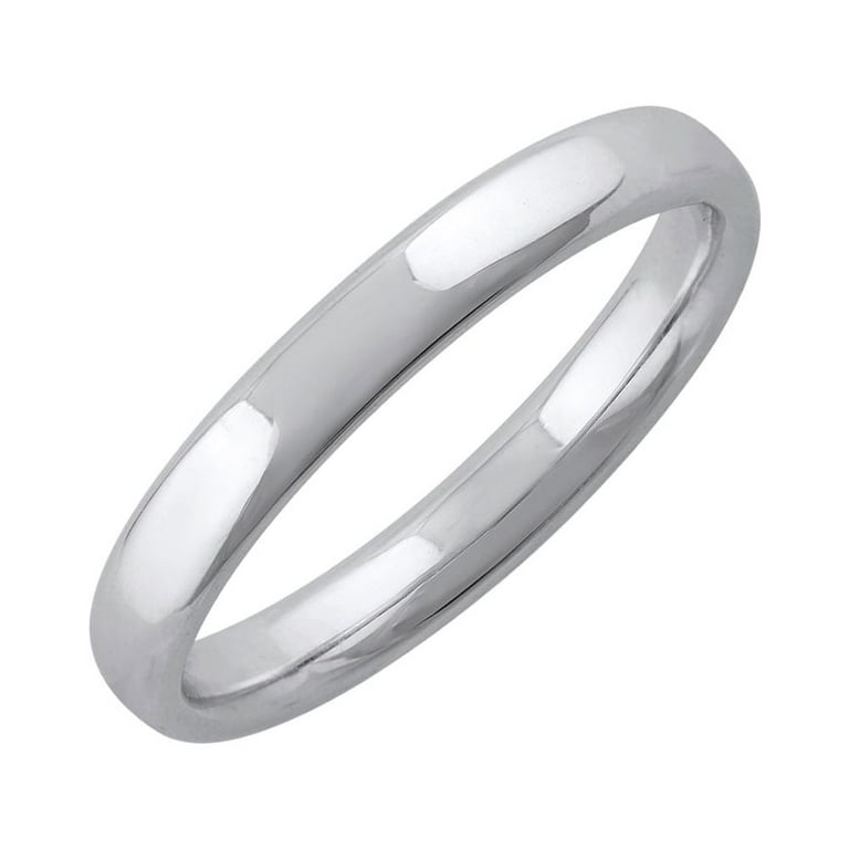 Plain platinum women's wedding band hot sale