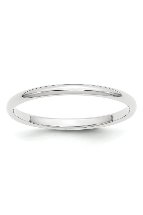 950 White Platinum Ring Band Wedding Standard Half Round