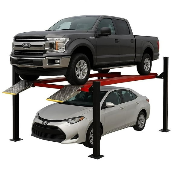 HPDAVV 9500lb 4 Post Car Lift, Extra Tall & Wide Parking and Storage Auto Lift with 79" Max Height, 3 HP Heavy-Duty Hydraulic System for Garage, Parking, or Workshop Use, 1 Year Parts Warranty,110V