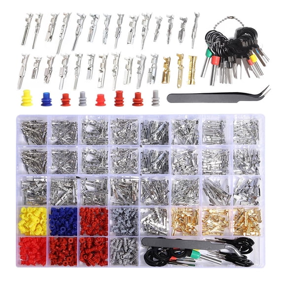 950Pcs Connector Pin Terminals 1/1.5/1.8/2.2/2.8/3.5mm Car Electrical Wire Terminals With 18pin Needle Extractors