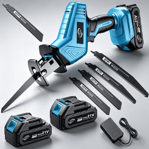 950W Cordless Reciprocating Saw Compatible With Dewalt 21V Max Battery, Power Recipro Saw,0-3500 SPM Variable Speed, Tool-free Blade Change, for Wood/Metal/PVC Cutting