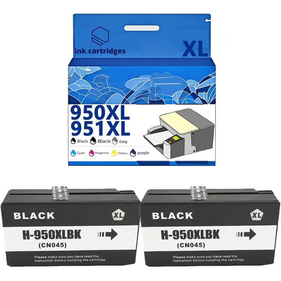 950XL 951XL 950 951 Ink Cartridges Compatible for HP 8100 8610 8600 8615 8620 8625 276dw 251dw Inkjet Printers, Leak-Proof Design Crisp Printing
